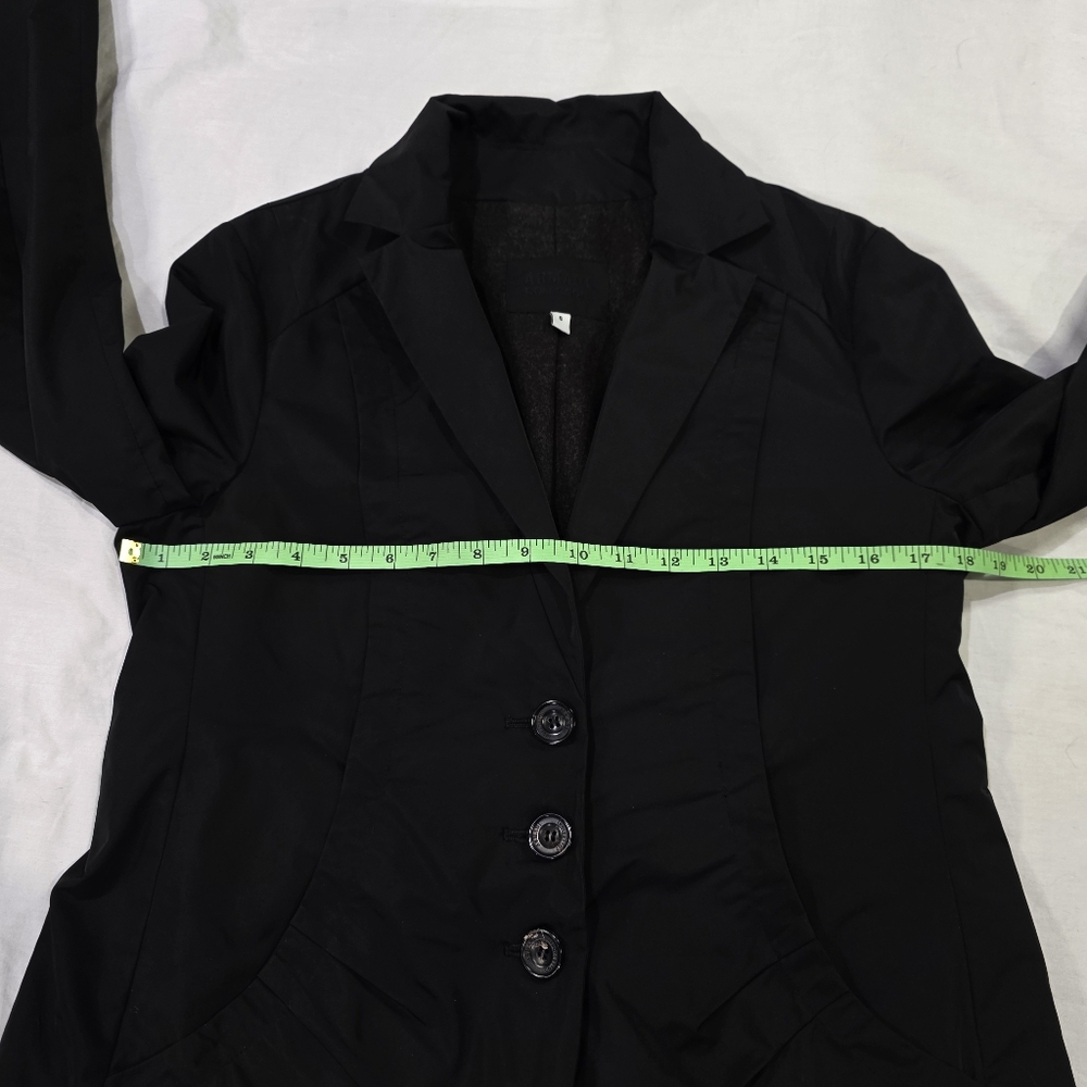 Armani Collezioni Black 2 Pocket Blazer Style Waterproof Coat w/Button Closure.6 - Picture 9 of 10